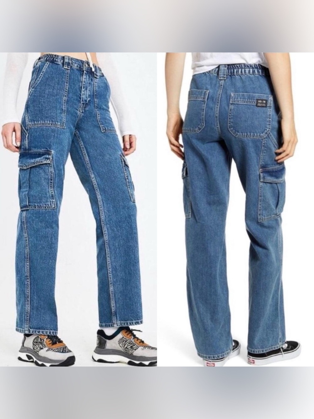 BDG High Waisted Skate Denim Cargo Straight Leg Jeans 28